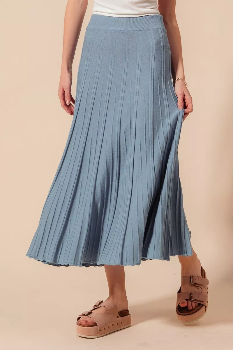 SO ME A Line Knitted Sweater Midi Skirt – Cozy & Stylish Look