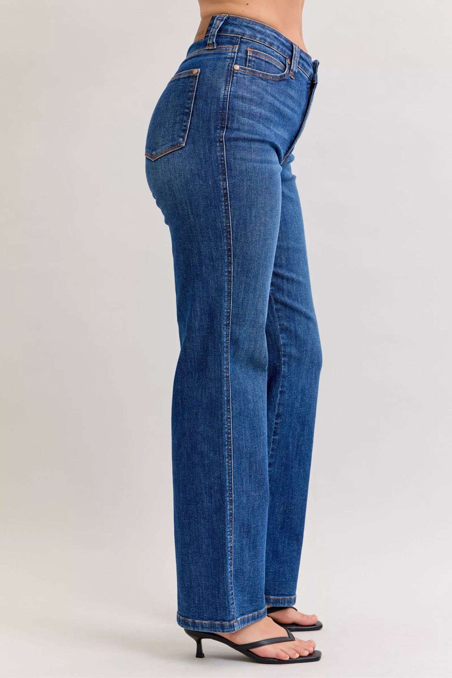 High Waist Tummy Control Judy Blue Straight Jeans | Flattering Fit