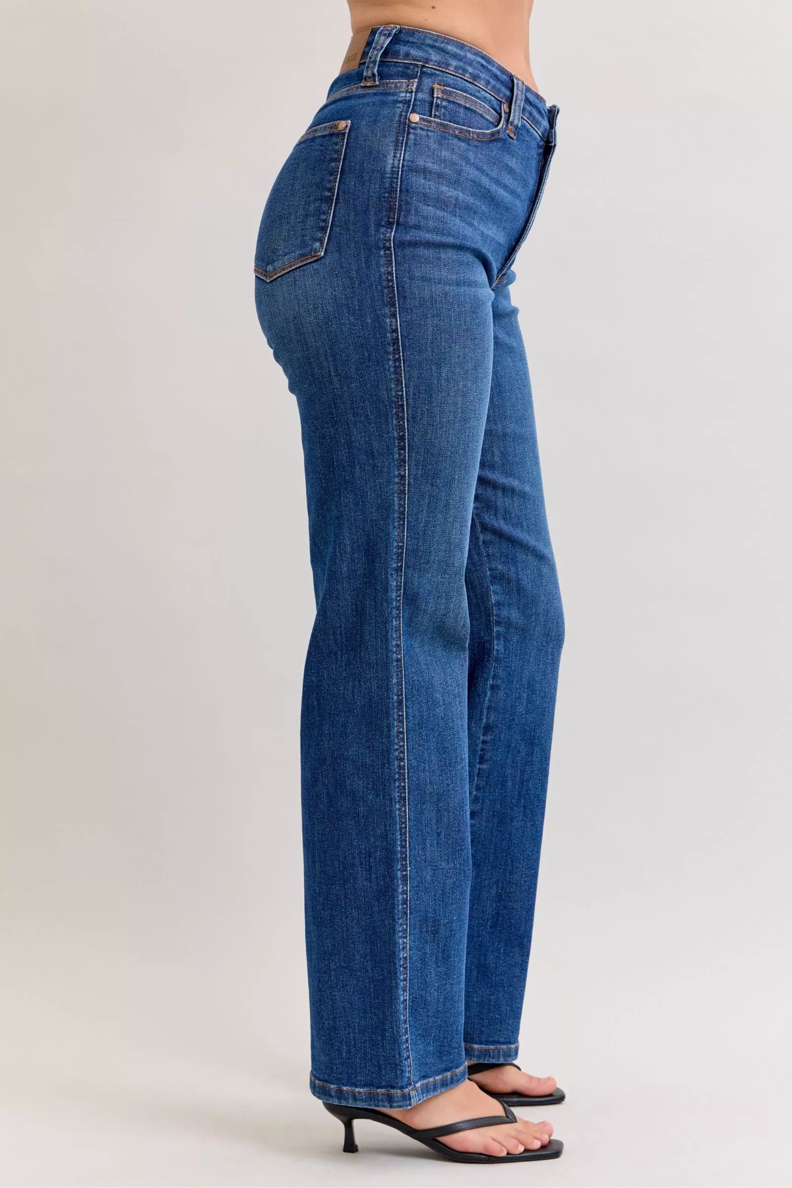 High Waist Tummy Control Judy Blue Straight Jeans | Flattering Fit