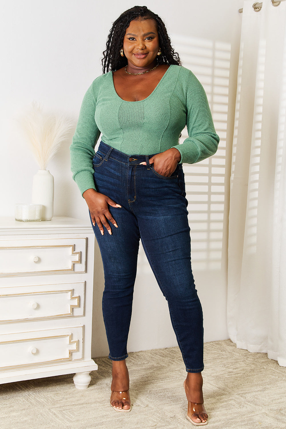 Scoop Neck Long-Sleeve Top | Classic, Comfortable & Versatile Style