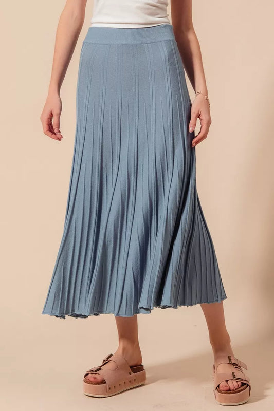 SO ME A Line Knitted Sweater Midi Skirt – Cozy & Stylish Look