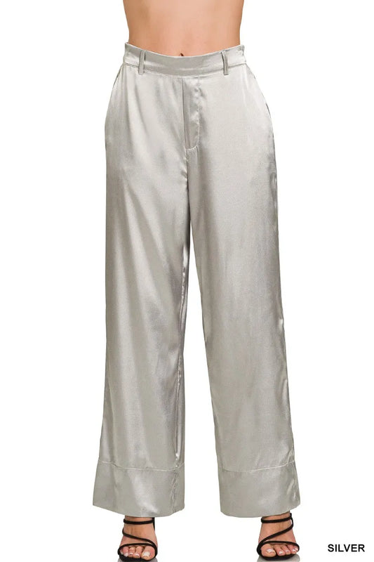 Wide-Leg Satin Pants | Elegant Women’s Chic & Comfortable Style