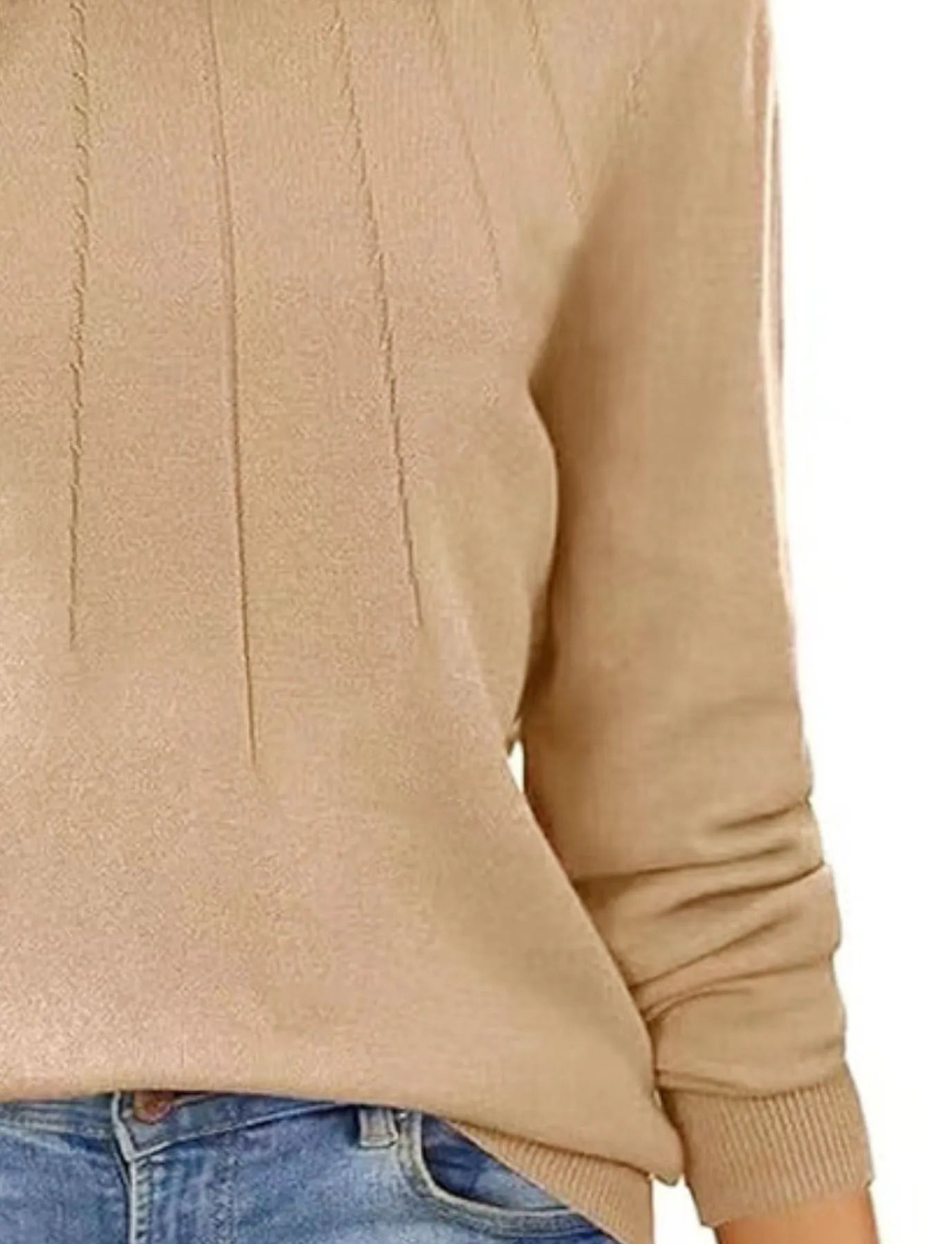 Ribbed Hem Long Sleeve Sweater | Cozy Women’s Knitwear