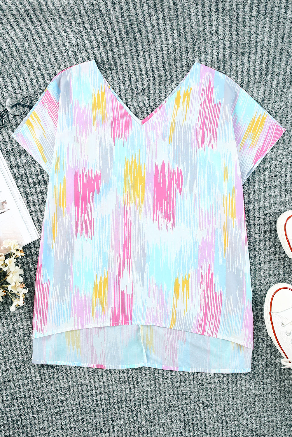 High-Low V-Neck Top – Elegant, Flowy Style for Every Occasion