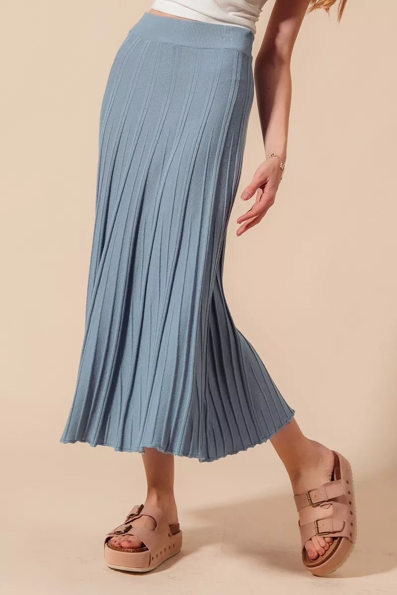SO ME A Line Knitted Sweater Midi Skirt – Cozy & Stylish Look