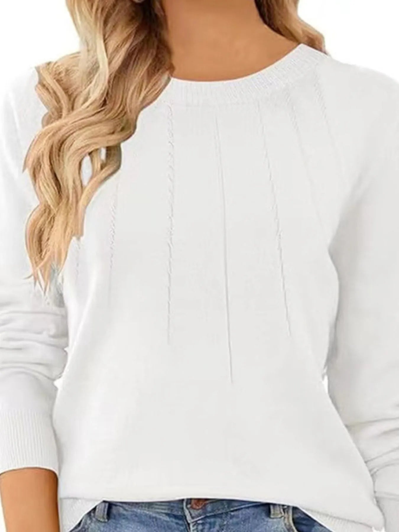 Ribbed Hem Long Sleeve Sweater | Cozy Women’s Knitwear