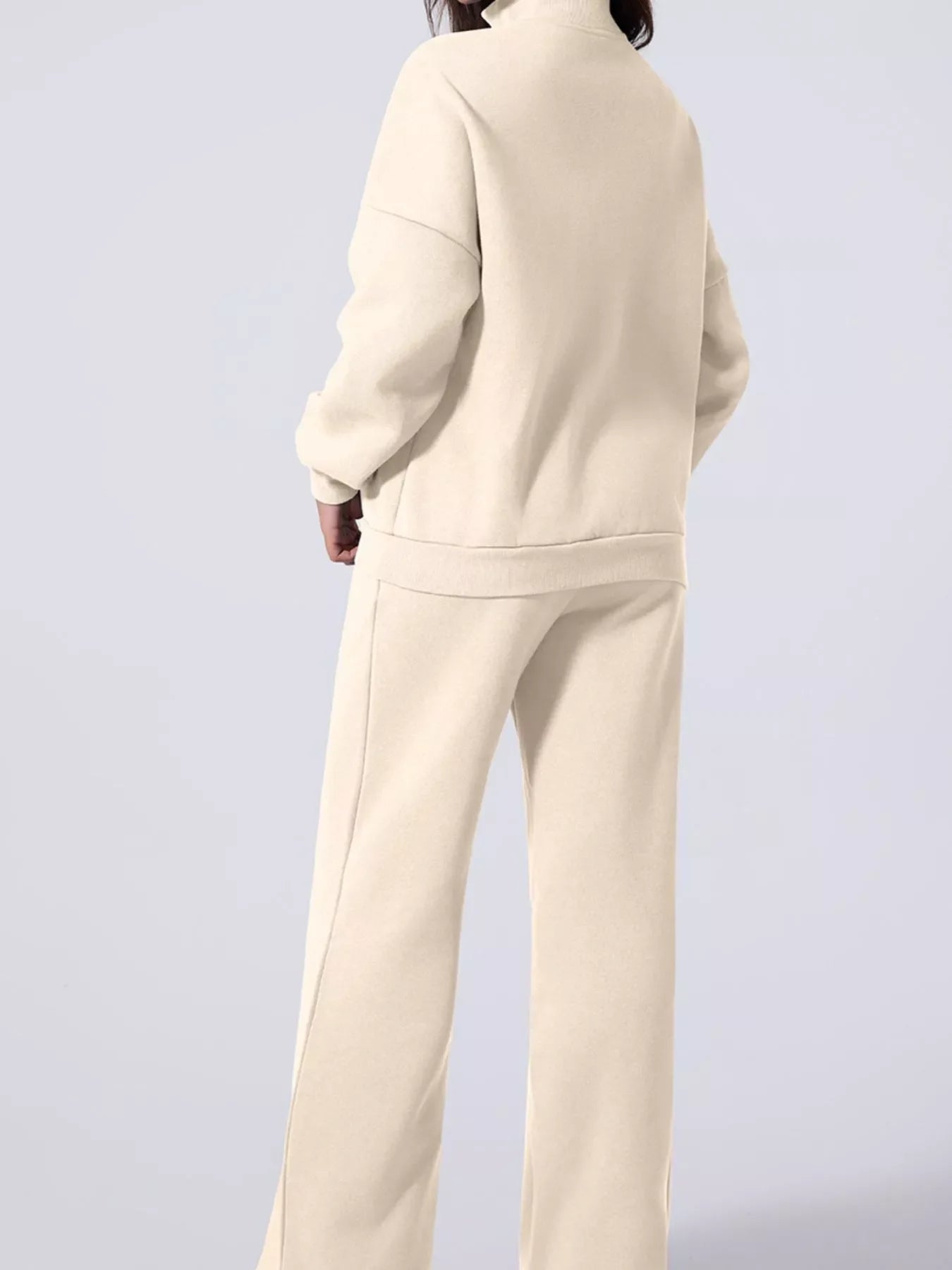 Drop Shoulder Zip Up Jacket & Drawstring Pants Set Activewear