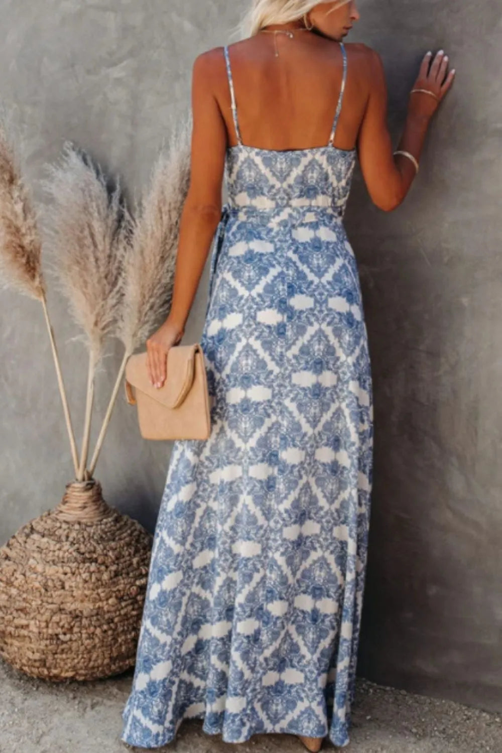 Printed Tied Maxi Cami Dress – Chic & Comfortable Summer Essential
