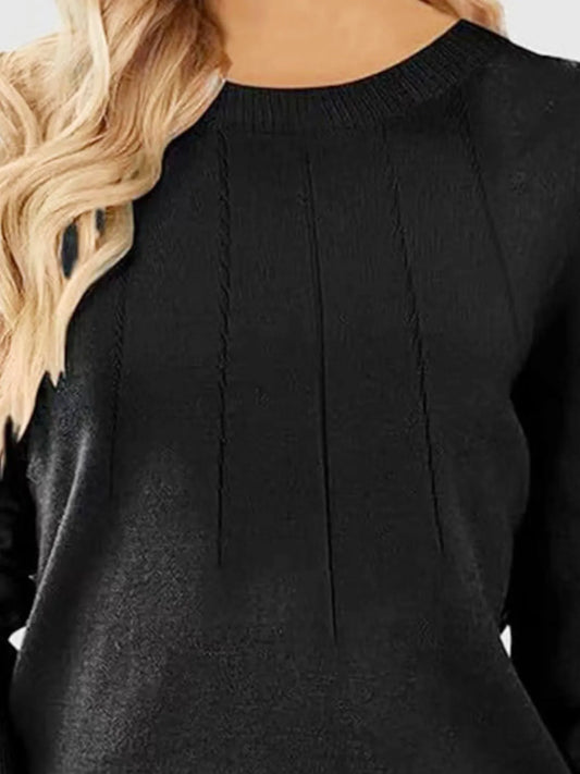 Ribbed Hem Long Sleeve Sweater | Cozy Women’s Knitwear