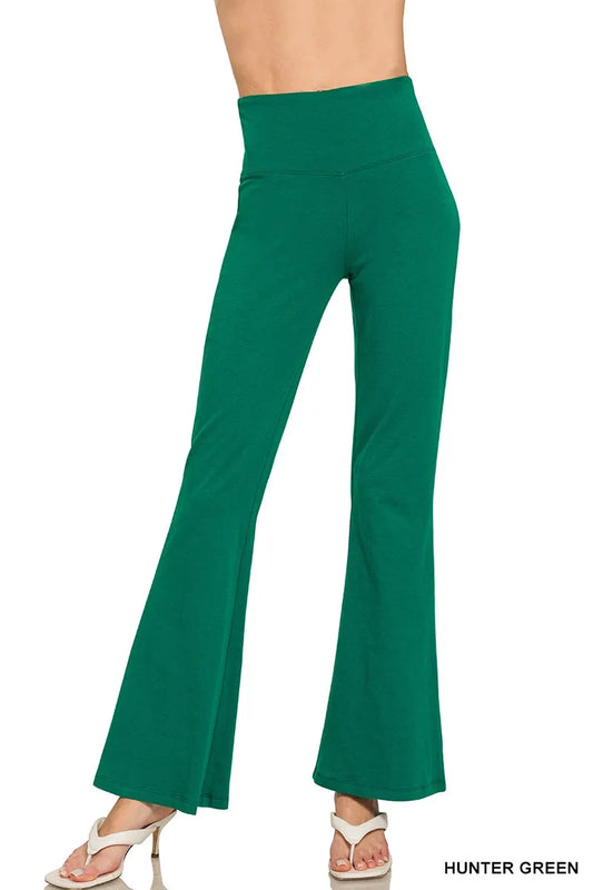 Wide Waistband Yoga Flare Pants by Zenana – Stylish & Comfortable