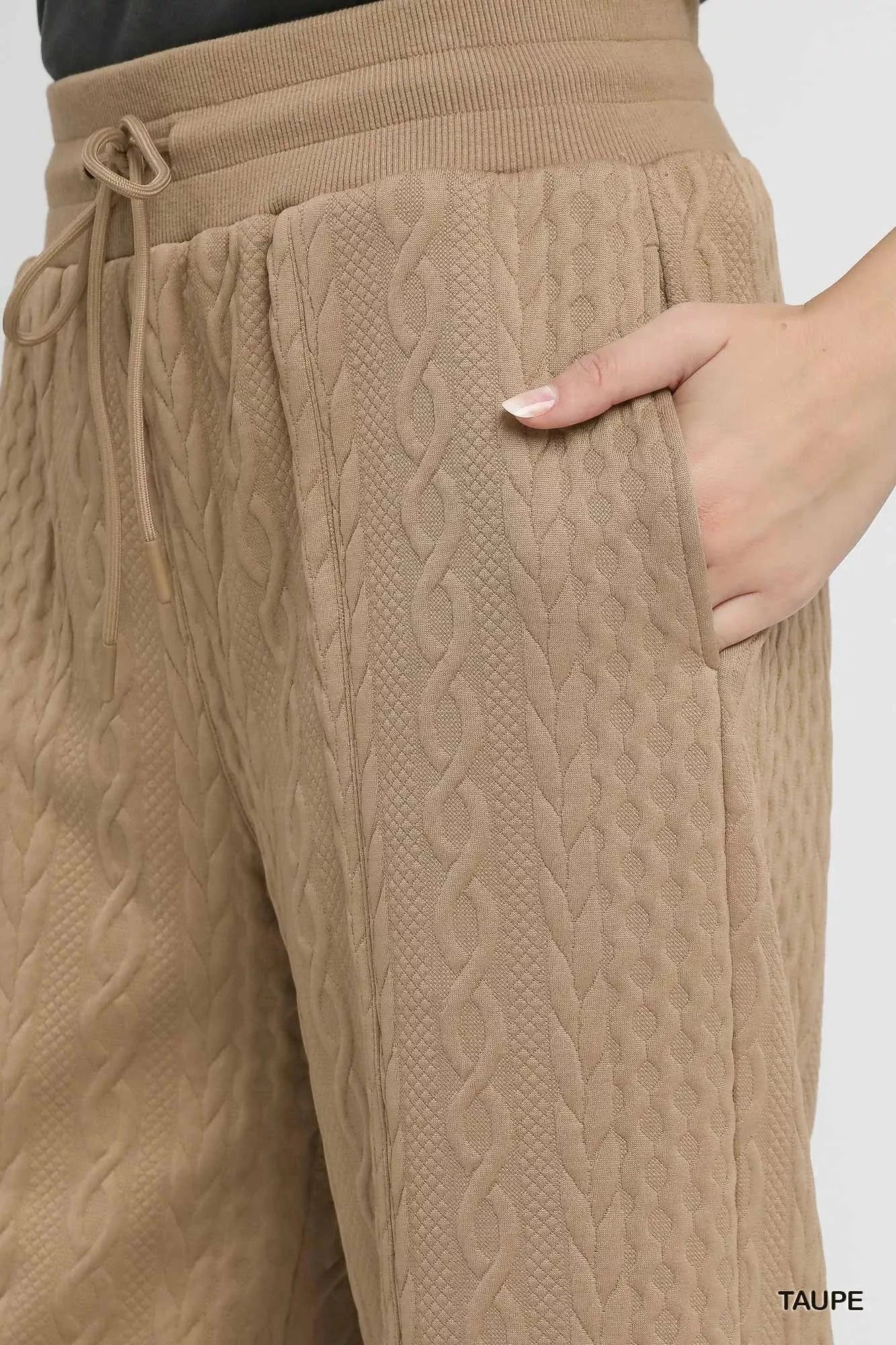Umgee Cable Knit Textured Wide Leg Pants - Stylish Comfort Wear