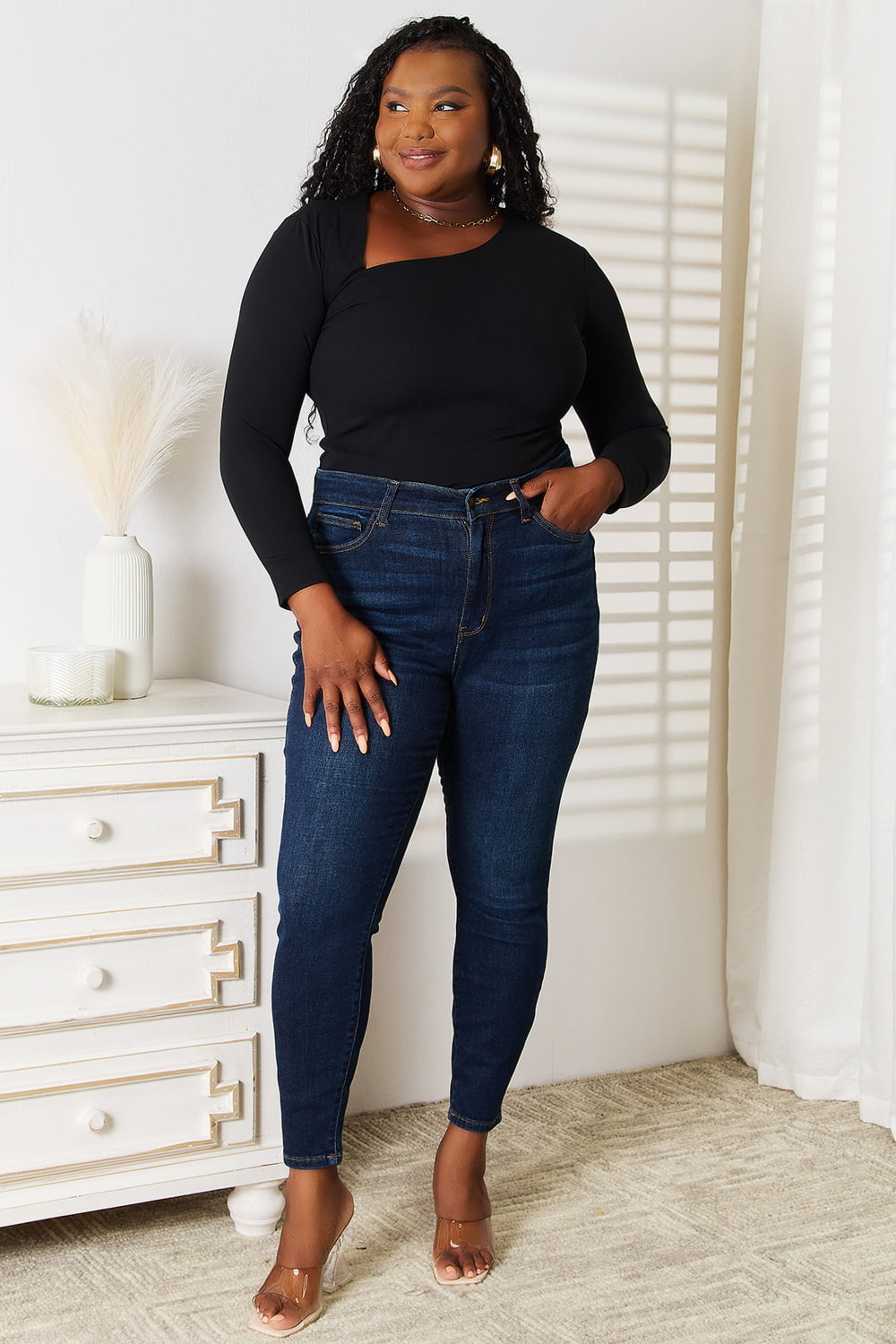Basic Bae Asymmetrical Neck Top | Modern Long Sleeve Style