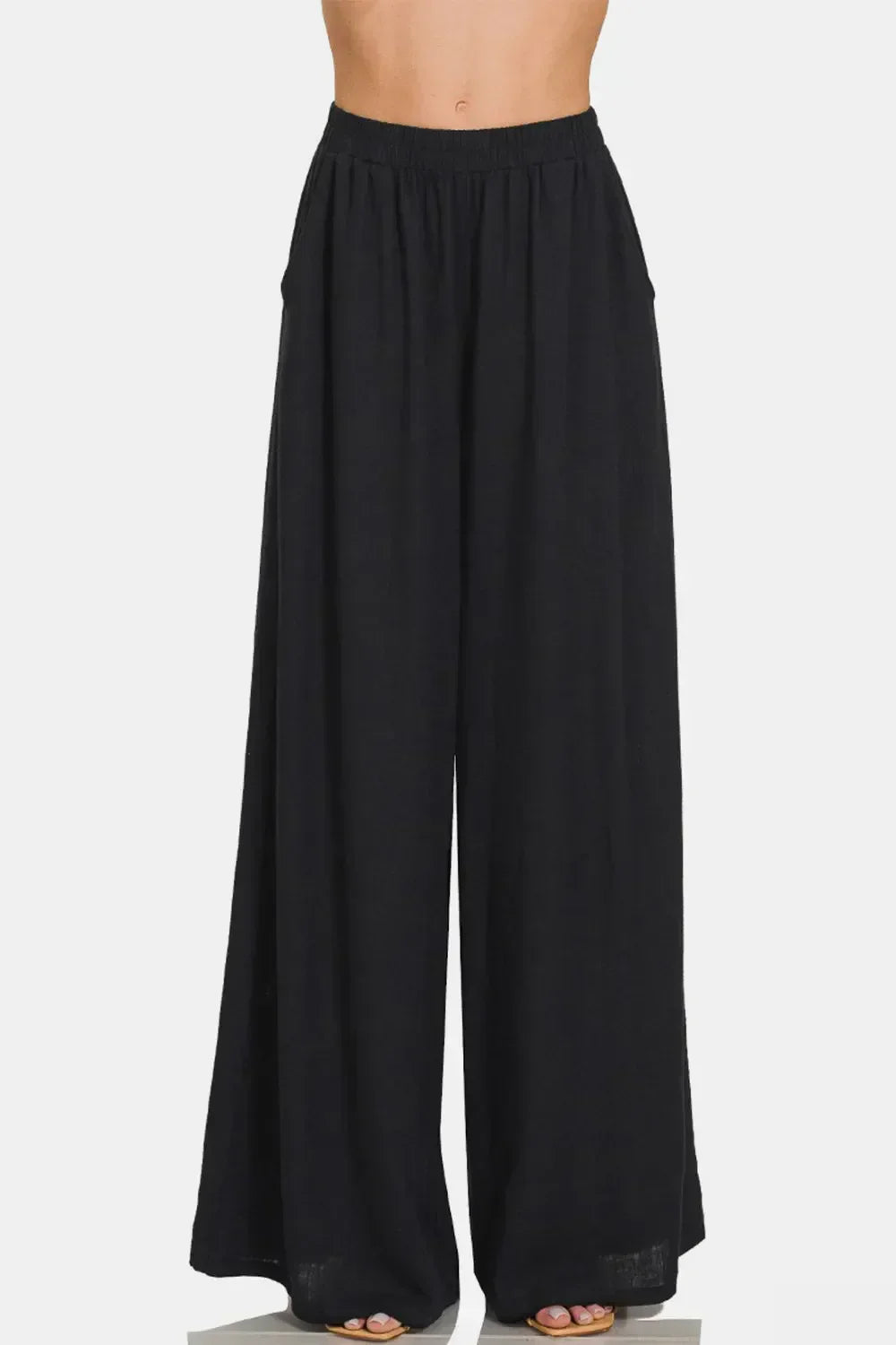 Pleated Linen Blend Wide Leg Pants | Breezy, Stylish & Comfortable