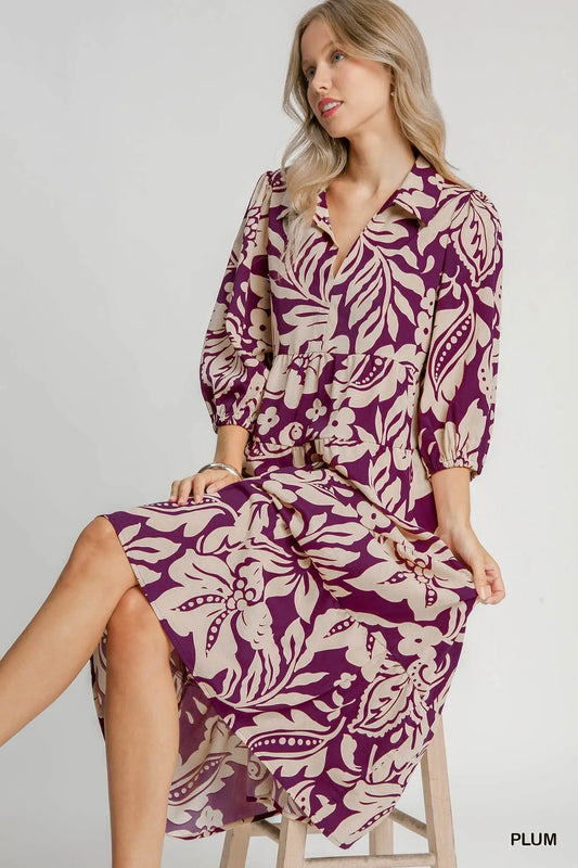 Floral Print Tiered Midi Dress | Stylish Women’s Summer Dress