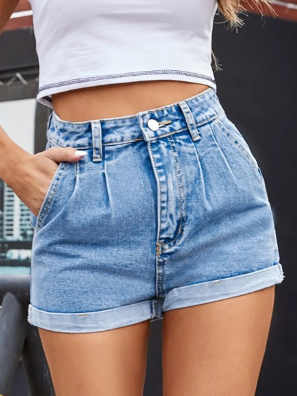 Denim Shorts with Pockets – Trendy, Comfy & Perfect for Everyday Wear