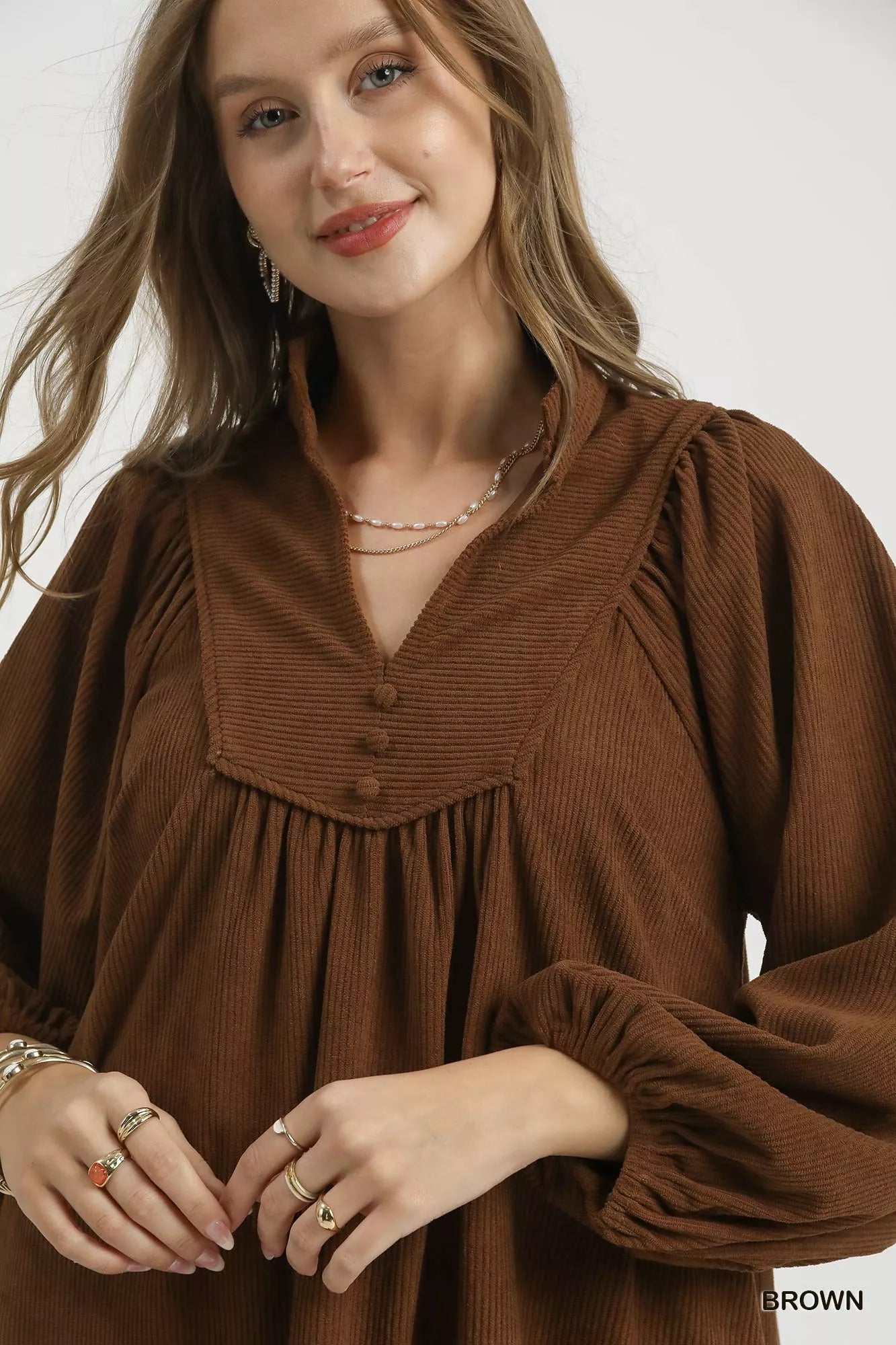 Umgee Corduroy Tiered Babydoll Dress – Cozy & Stylish Look