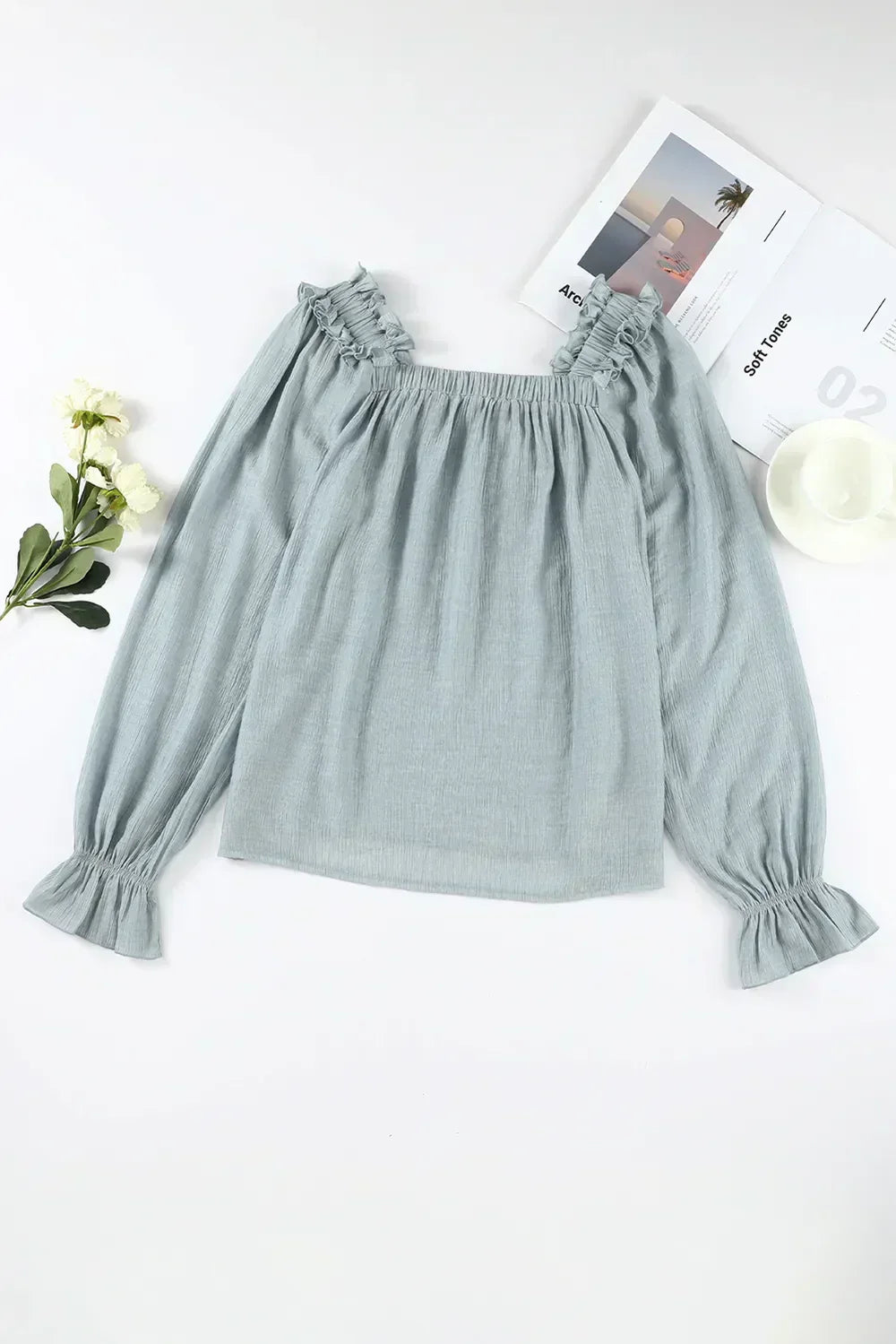 Frill Trim Flounce Sleeve Top | Elegant Women’s Blouse