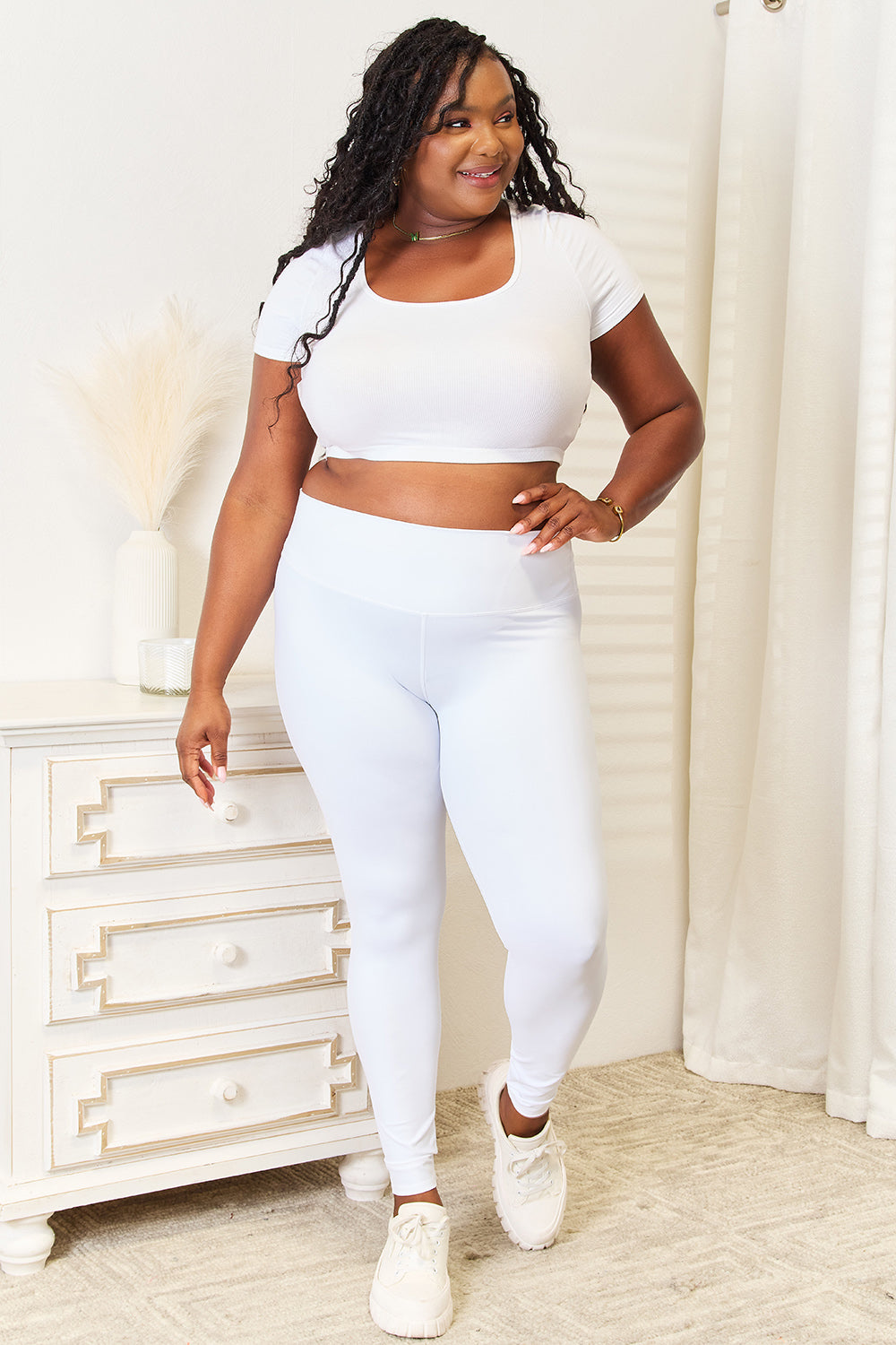 Double Take Wide Waistband Sports Leggings – Comfortable & Supportive