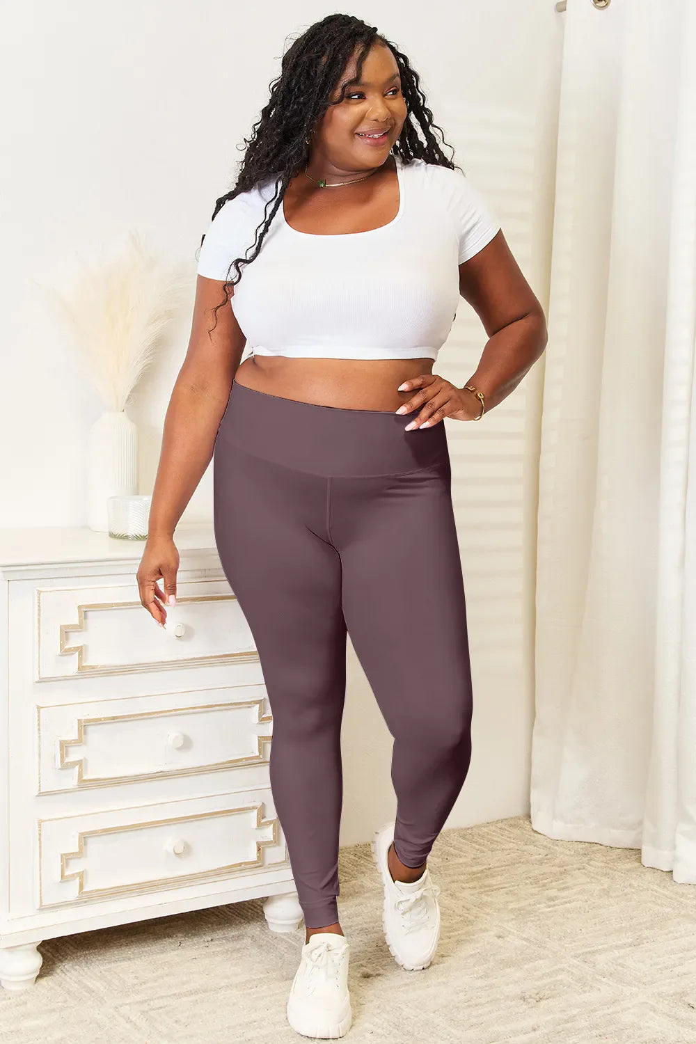 Double Take Wide Waistband Sports Leggings – Comfortable & Supportive
