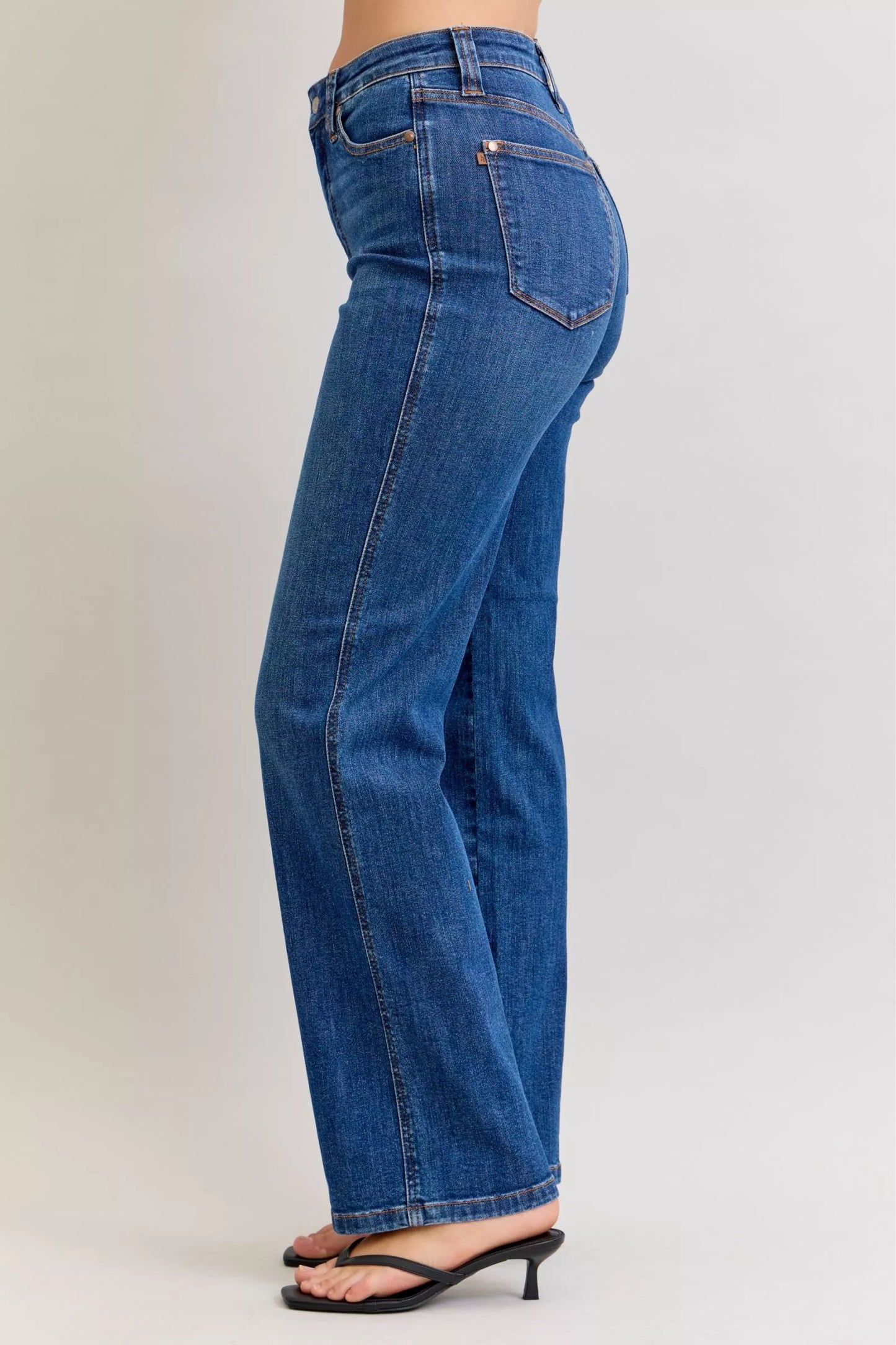 High Waist Tummy Control Judy Blue Straight Jeans | Flattering Fit