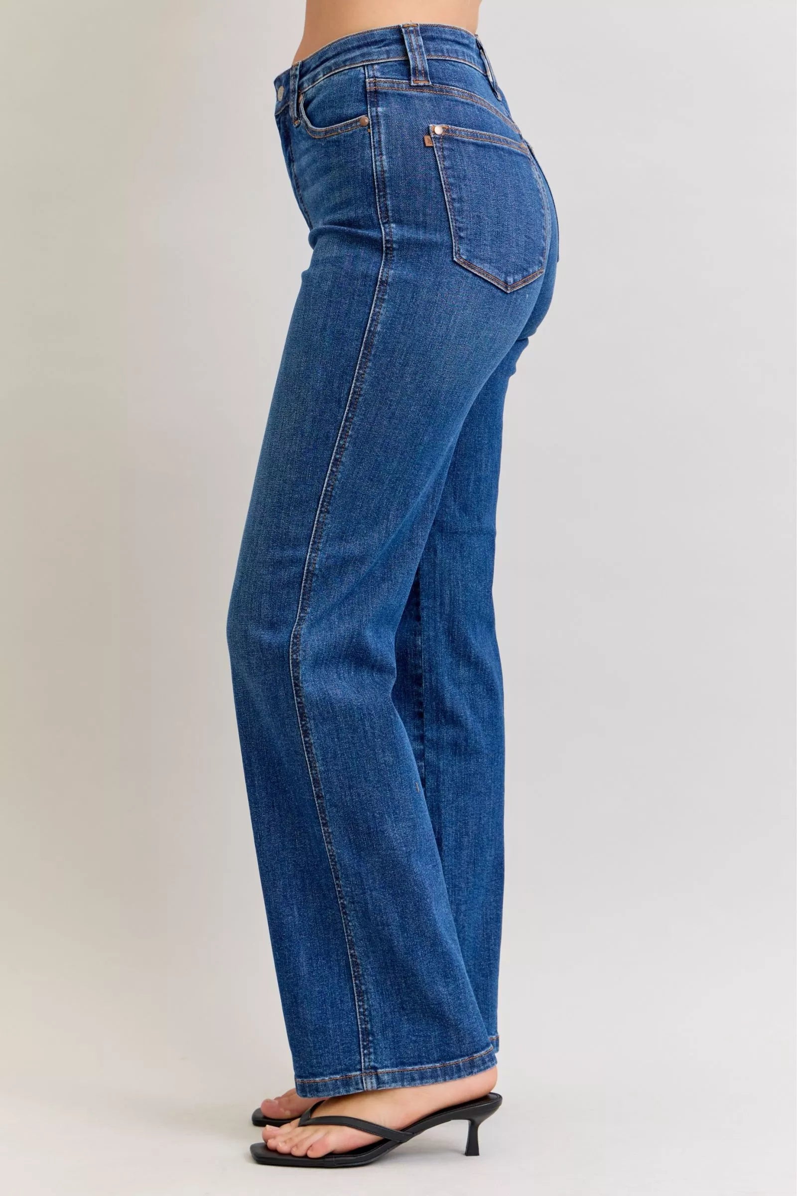 High Waist Tummy Control Judy Blue Straight Jeans | Flattering Fit