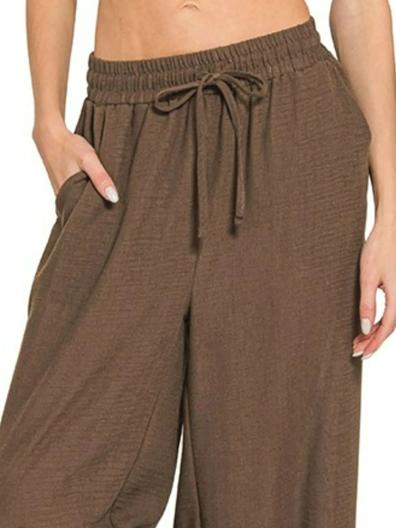 Woven Crepe Elastic Band Pants – Stylish & Comfortable Fit