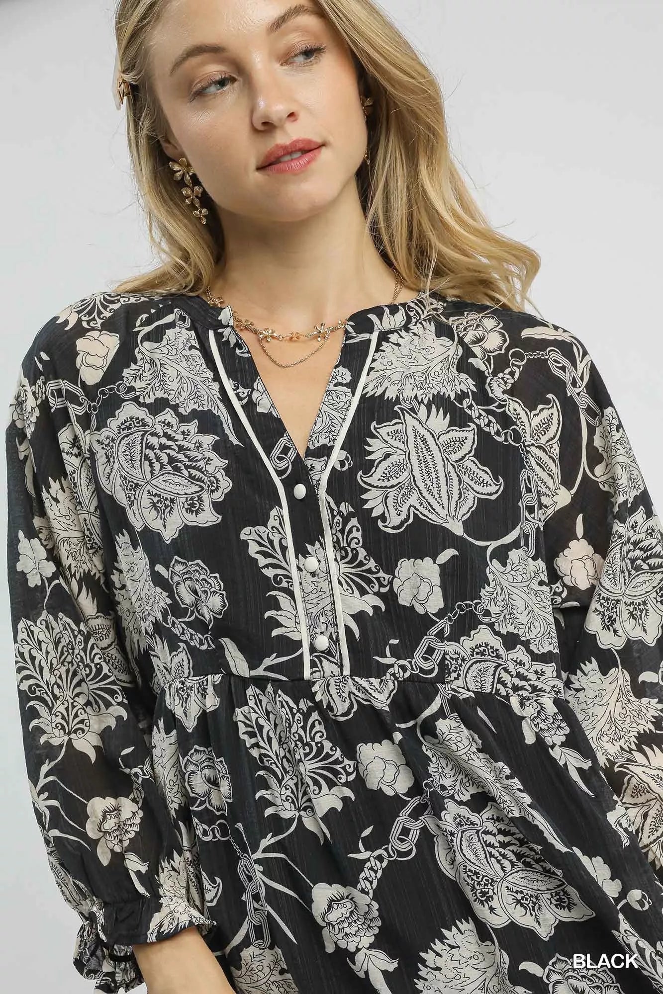 Umgee Floral Print Boho Midi Dress | Stylish & Comfortable Fit