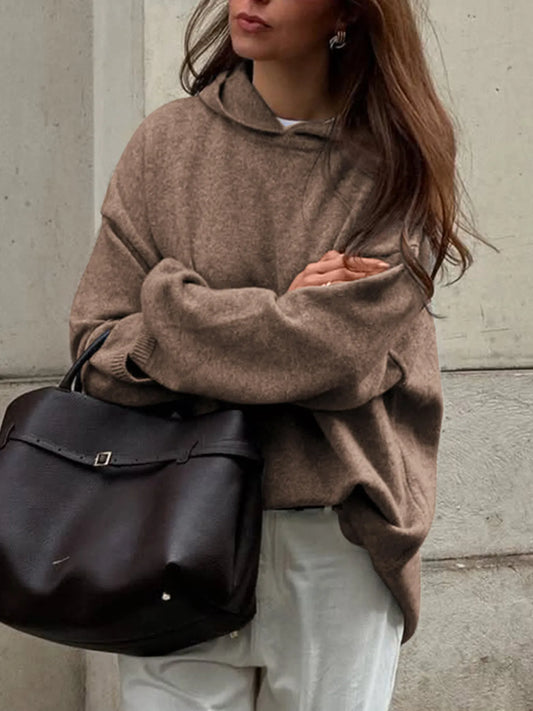 Oversized Long Sleeve Hooded Sweater | Cozy, Trendy & Comfy 2025
