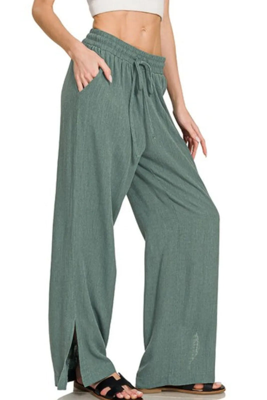 Zenana Linen Drawstring Pants – Comfortable & Stylish Everyday Wear