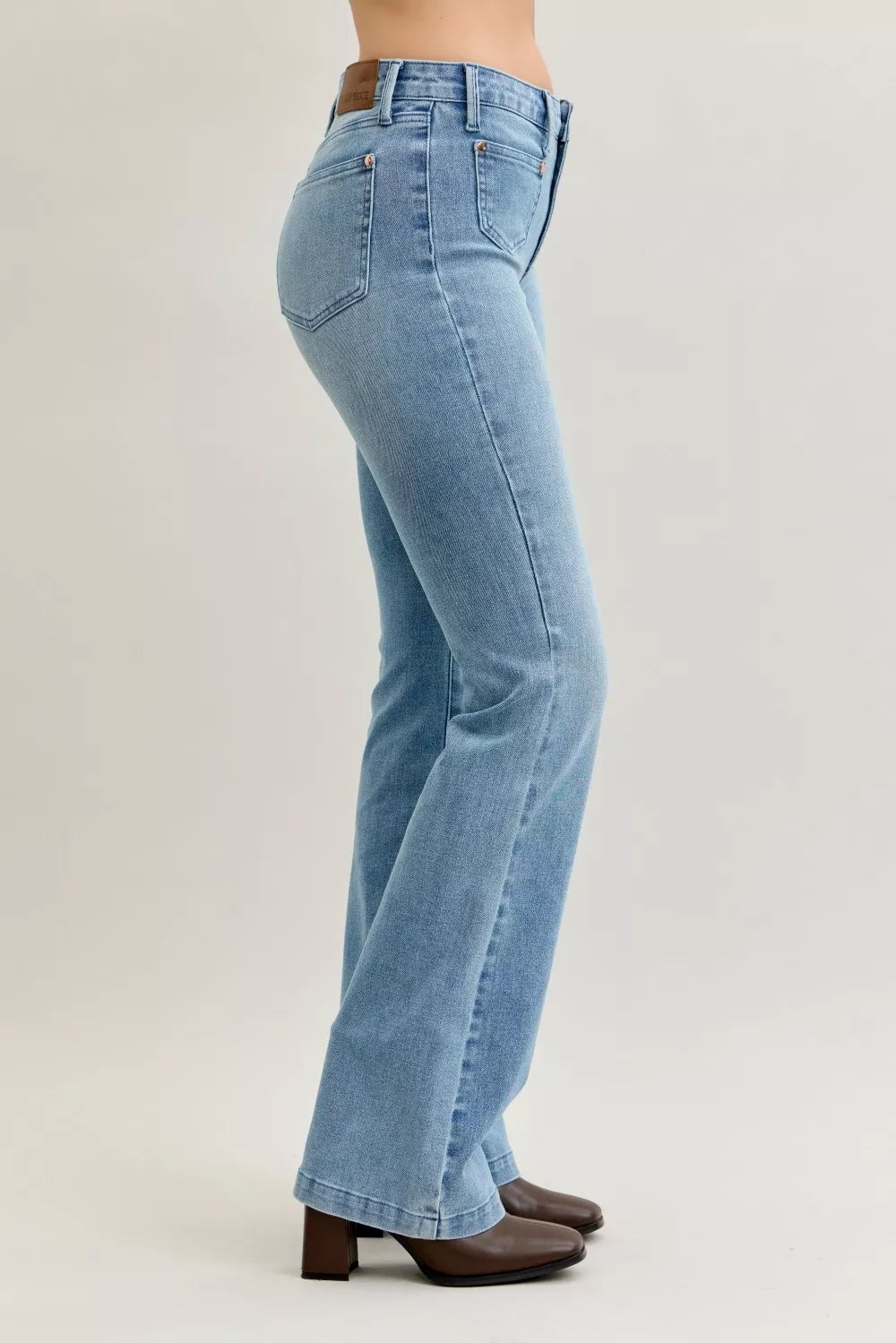 Mid Rise Bootcut Jeans – Judy Blue Plus Size with Contrast Wash