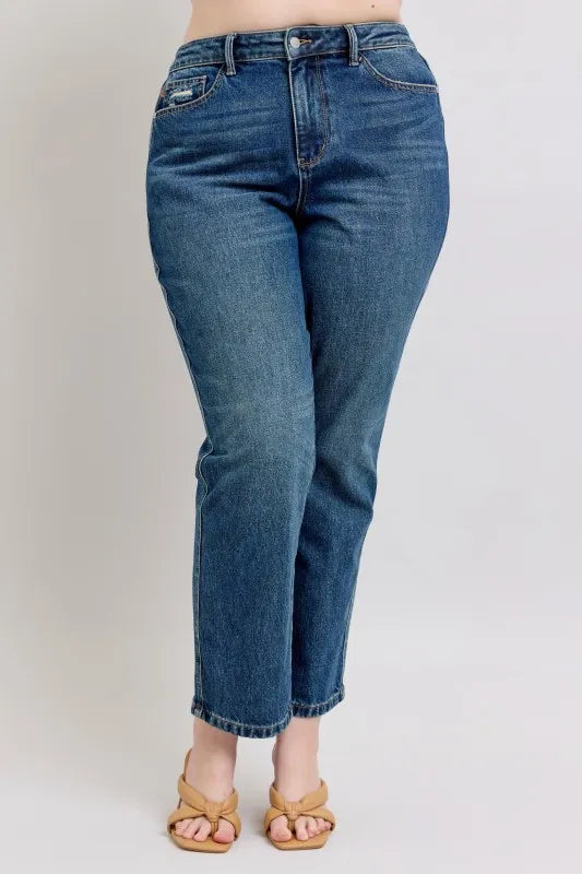 High Waisted Rigid Magic Judy Blue Full Size Straight Leg Jeans