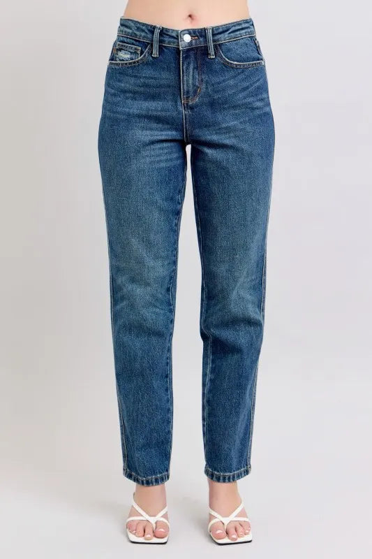 High Waisted Rigid Magic Judy Blue Full Size Straight Leg Jeans