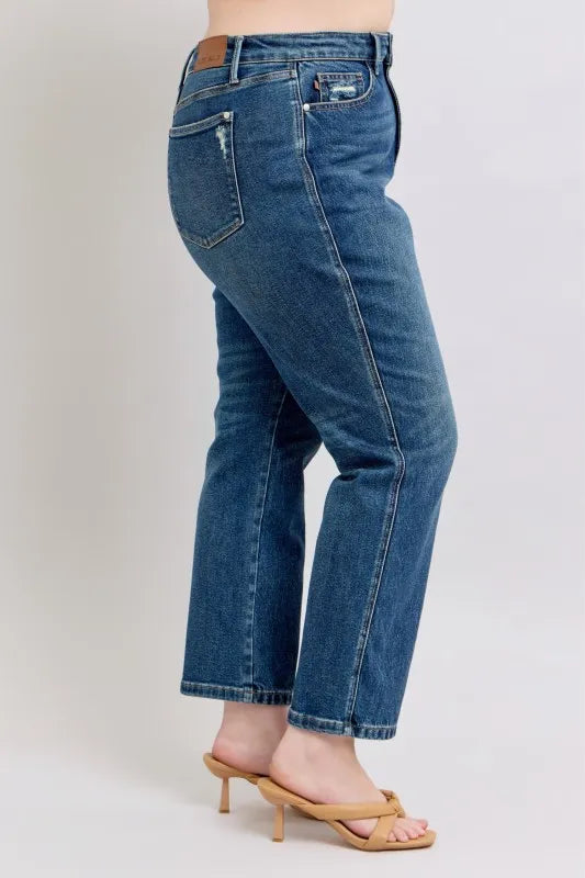 High Waisted Rigid Magic Judy Blue Full Size Straight Leg Jeans
