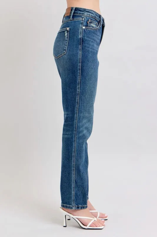 High Waisted Rigid Magic Judy Blue Full Size Straight Leg Jeans