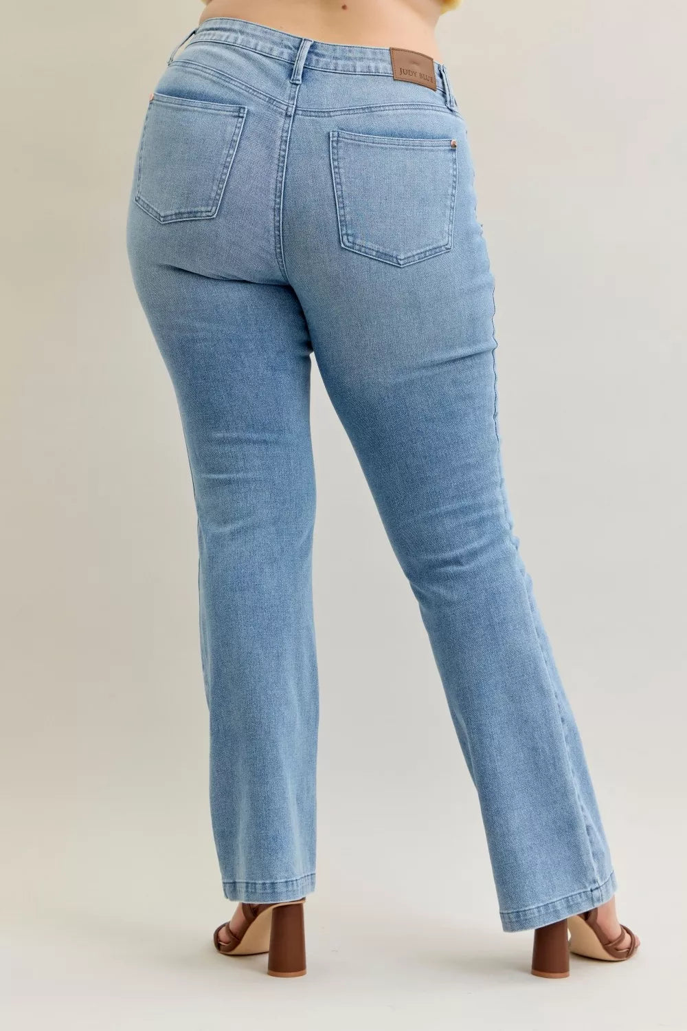 Mid Rise Bootcut Jeans – Judy Blue Plus Size with Contrast Wash