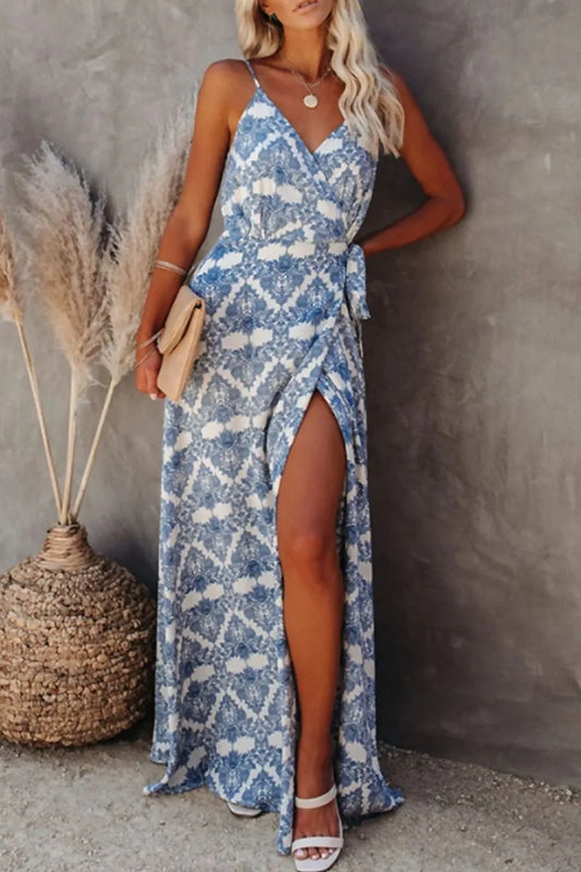 Printed Tied Maxi Cami Dress – Chic & Comfortable Summer Essential