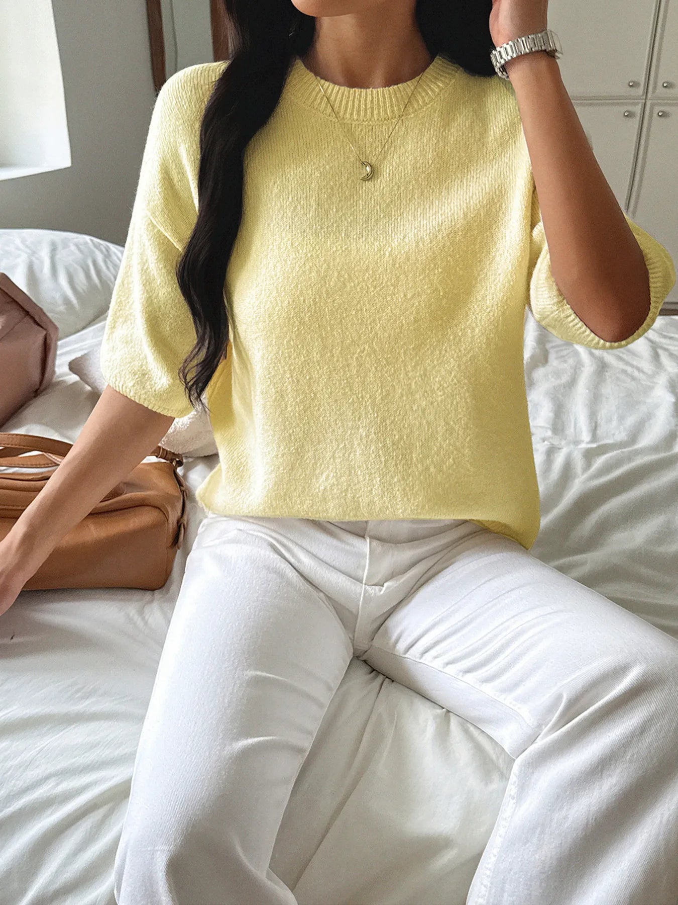 Ribbed Hem Round Neck Sweater | Classic, Cozy & Effortless Style