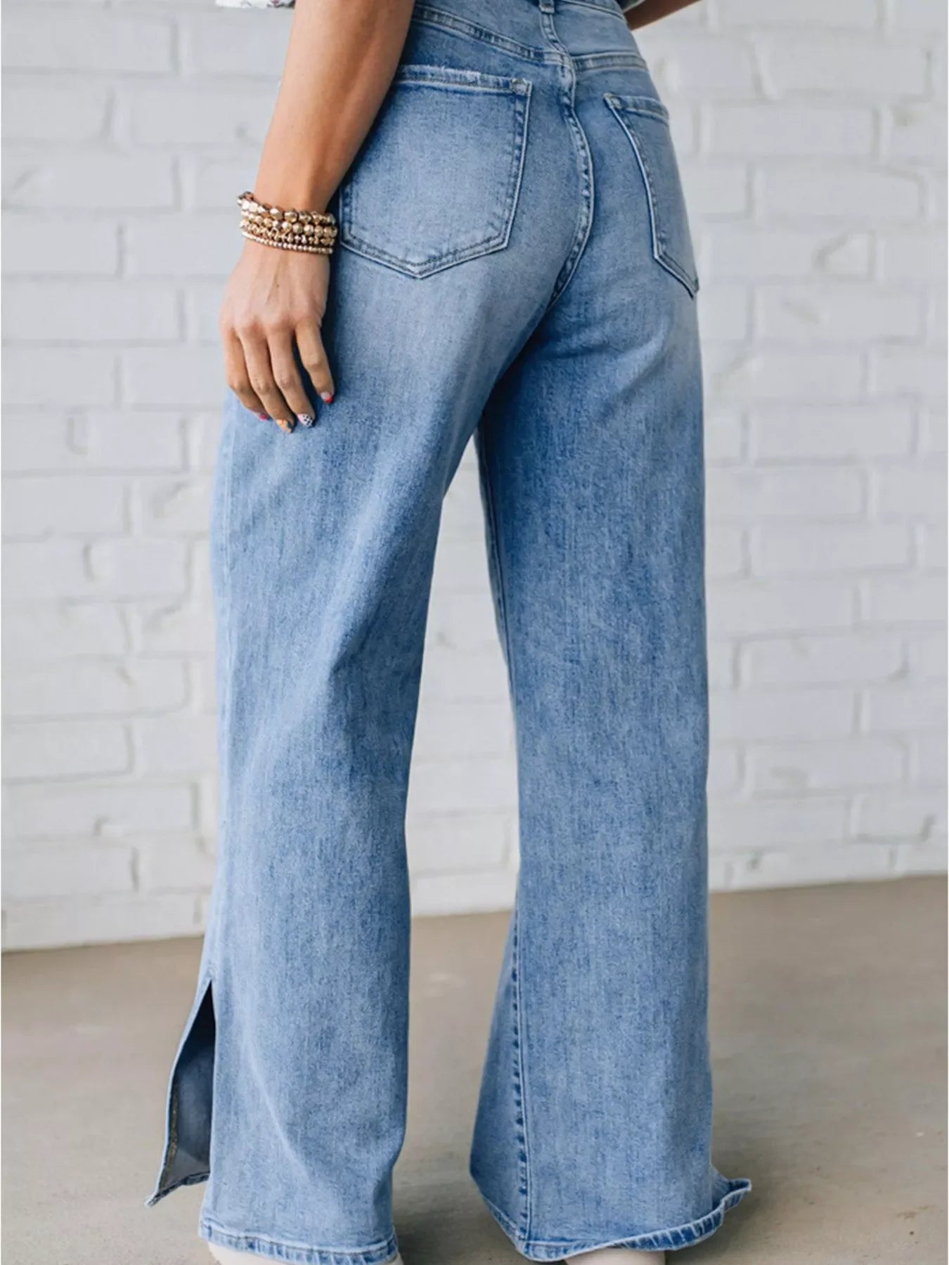 Slit Wide Leg Jeans | Trendy High Waist Women’s Denim Pants