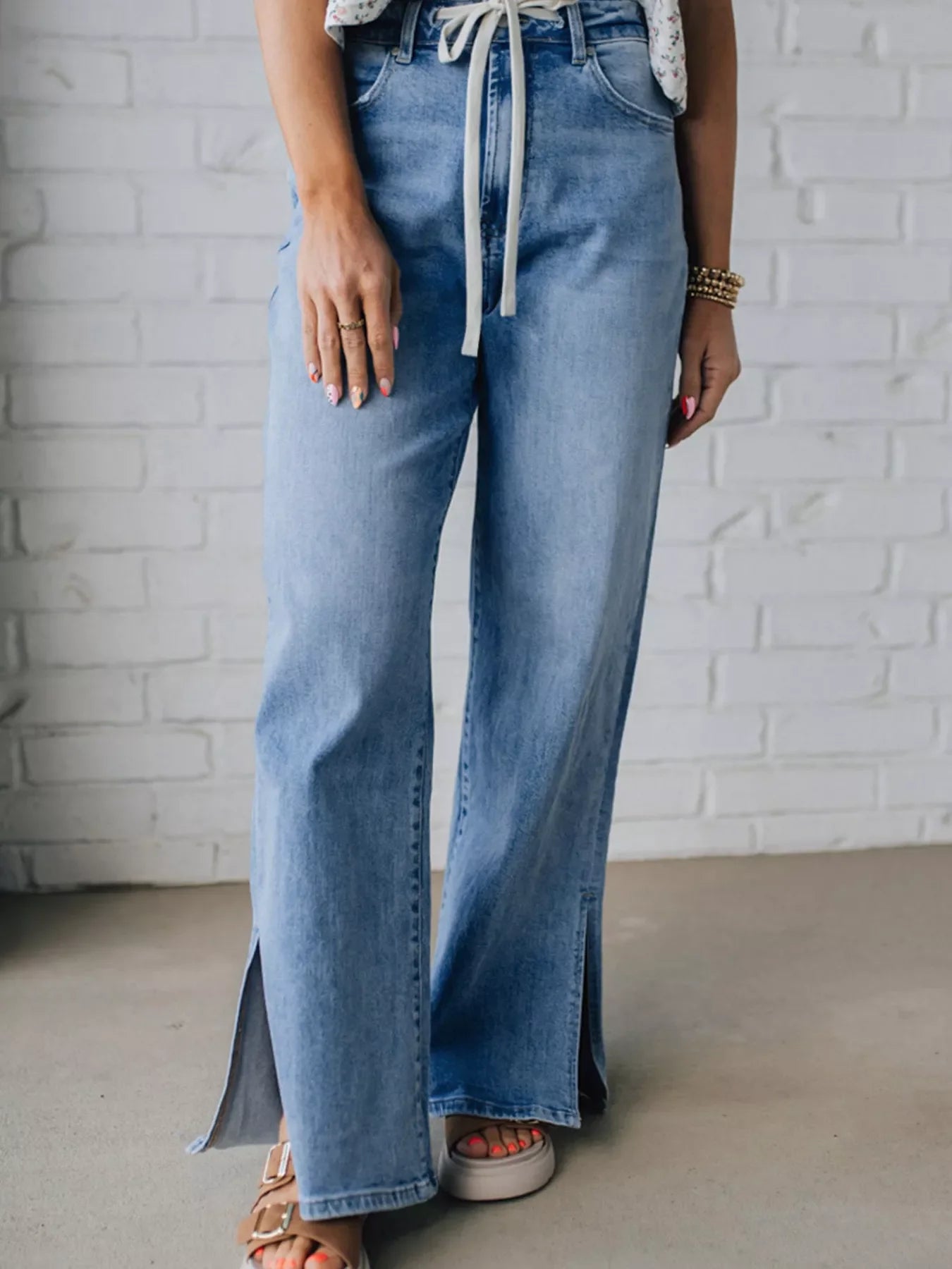 Slit Wide Leg Jeans | Trendy High Waist Women’s Denim Pants