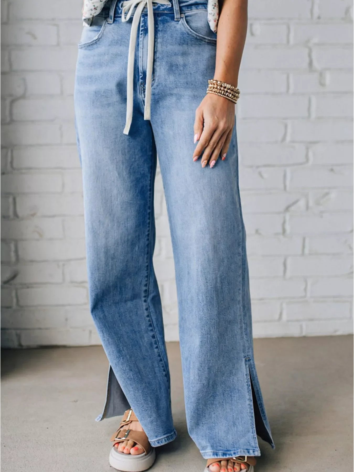 Slit Wide Leg Jeans | Trendy High Waist Women’s Denim Pants