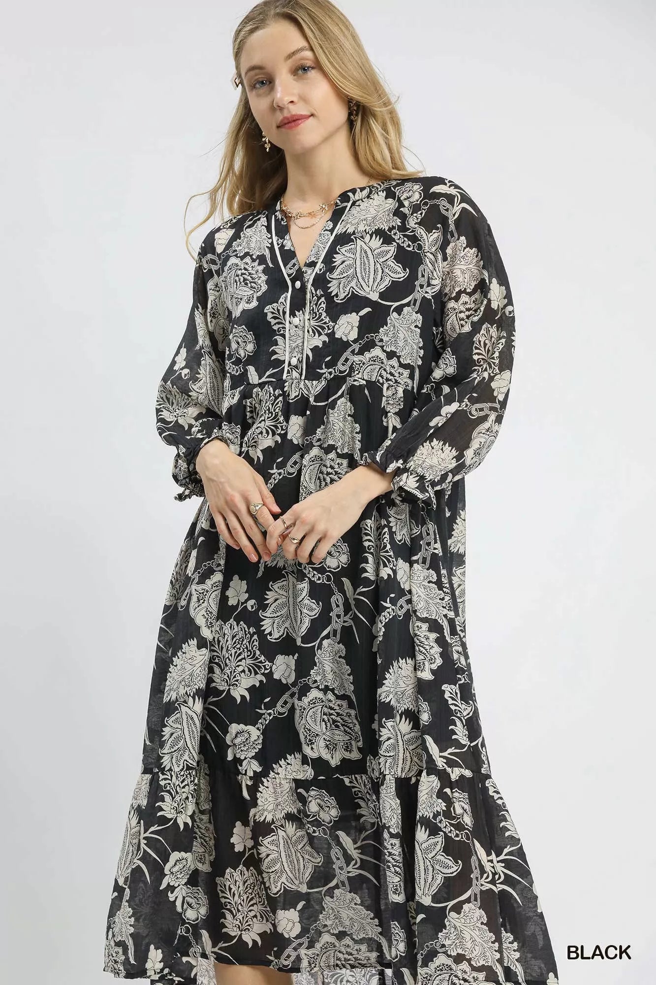 Umgee Floral Print Boho Midi Dress | Stylish & Comfortable Fit