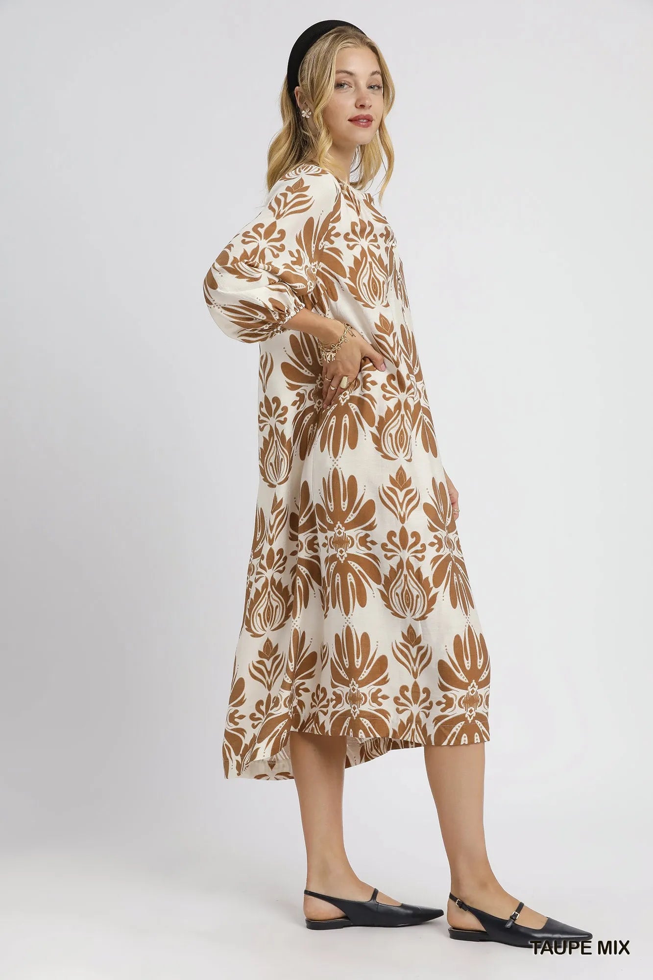 Umgee Mix Abstract Floral Print Midi Dress | Chic Boho Women’s Style