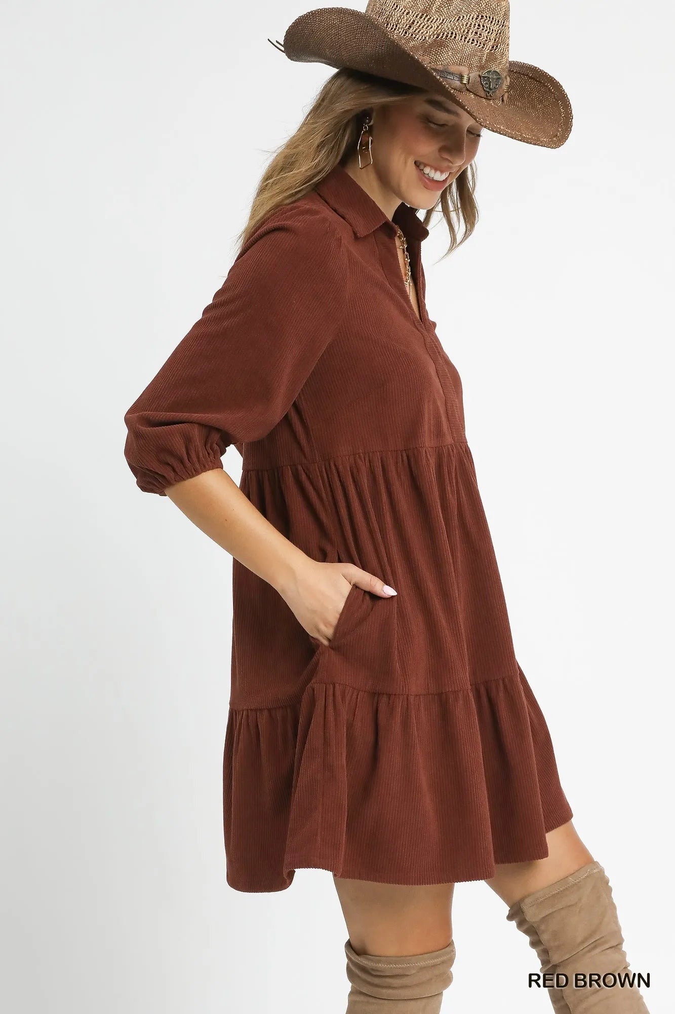 Umgee Tiered Corduroy Mini Dress | Stylish Women’s Outfit