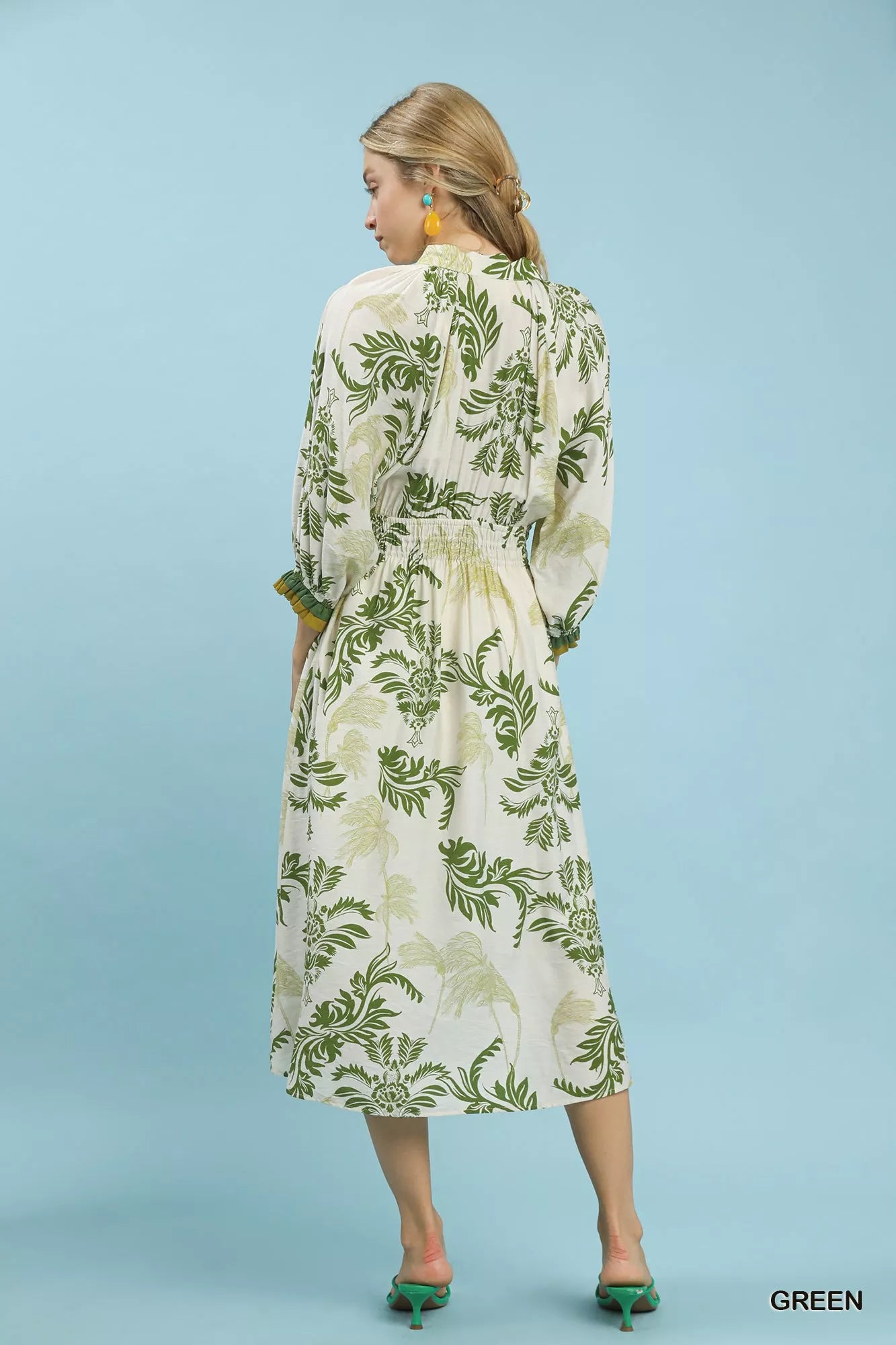 Tropical Print Button Detail Midi Dress – Umgee Summer Style
