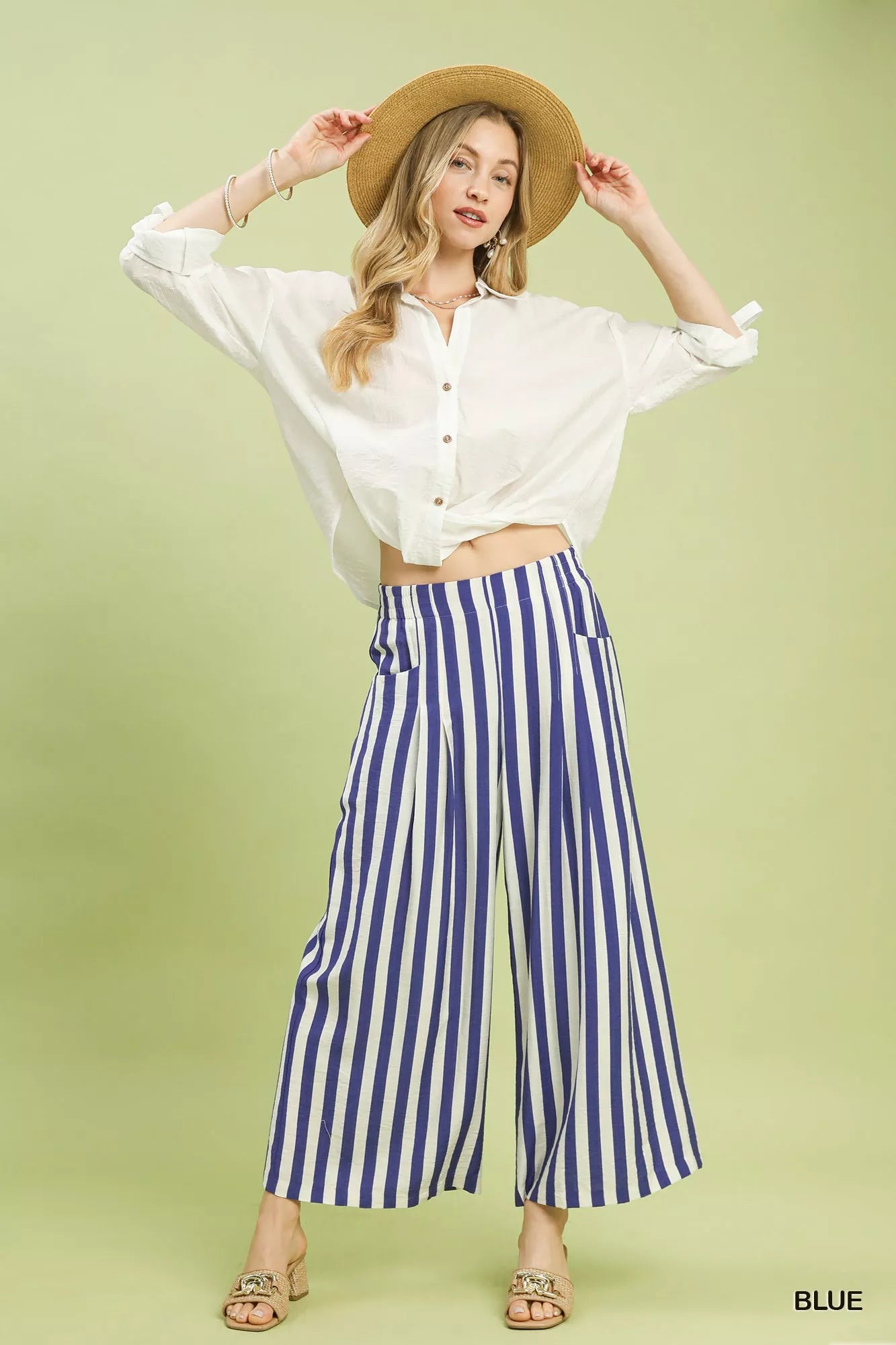 Umgee Vertical Stripe Wide Leg Pants | Chic Boutique Style Women Now