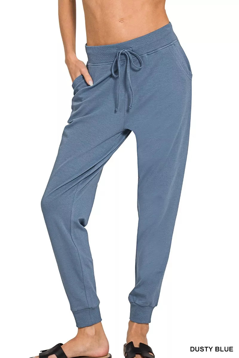 Zenana Drawstring Cotton Joggers with Pockets – Comfortable Fit