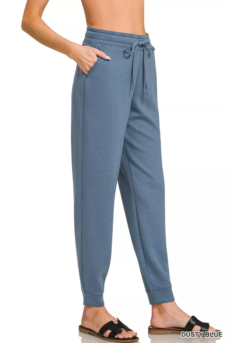 Zenana Drawstring Scuba Joggers with Pockets | Centprime