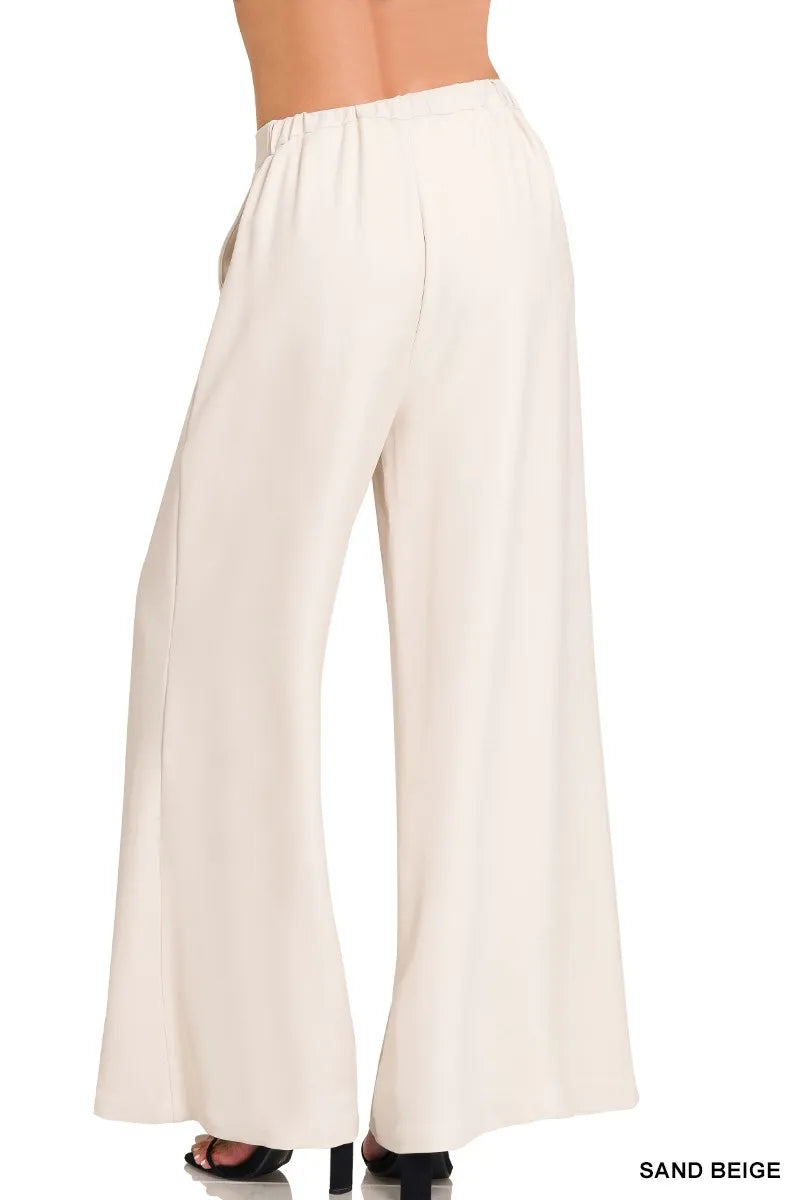 Relaxed Fit Elastic Waisted Pants | Zenana Wide Leg | Centprime