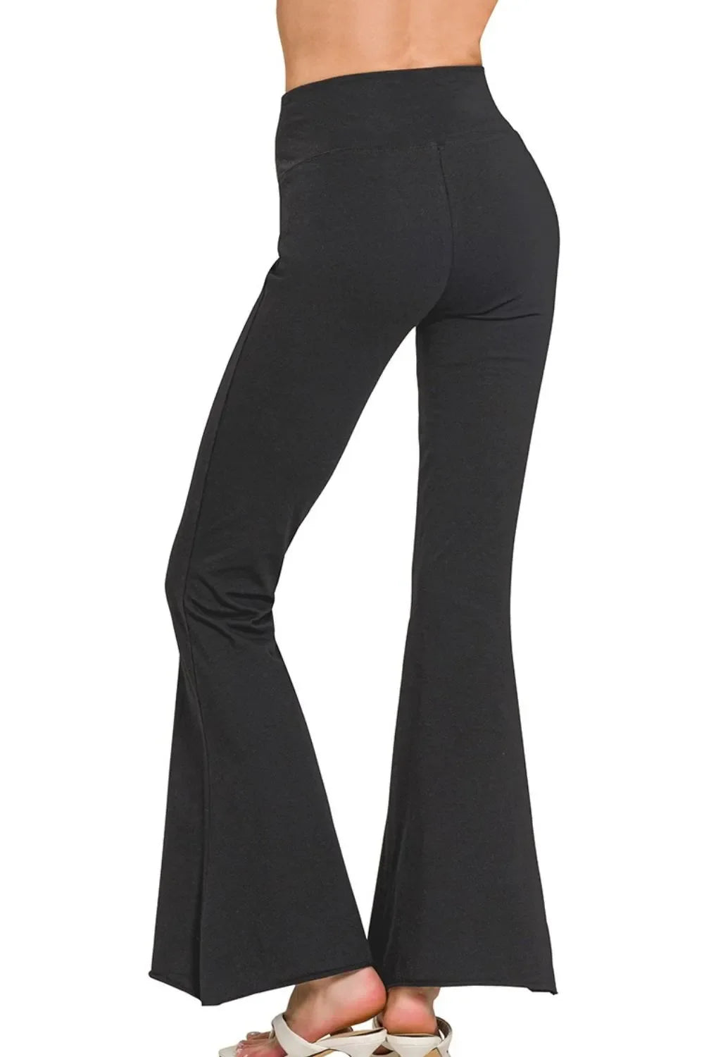 Zenana Raw Edge Hem Flare Yoga Pants | Stylish Comfort & Fit