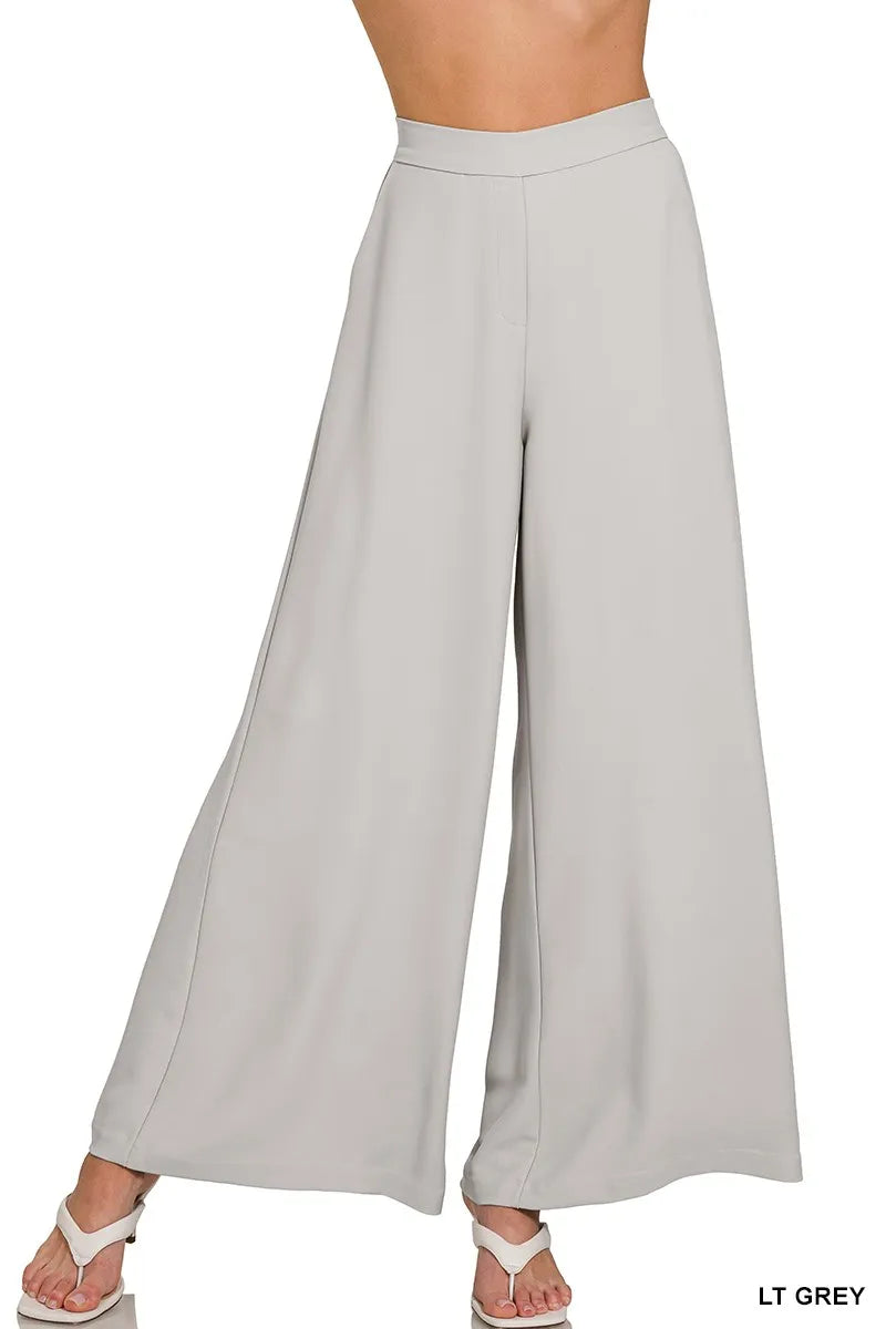 Zenana Relaxed Fit Elastic Waisted Wide Leg Pants | Centprime